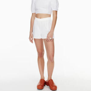 Sunday Best Aritzia Womens Large White Eva 3 Inch Cotton Poplin Shorts Sun-deh
